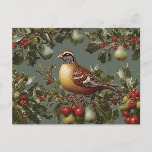 Partridge in einem Birnenbaum Postkarte (Vorderseite)