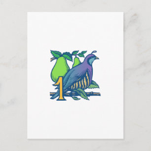 Partridge in einem Birnenbaum Postkarte