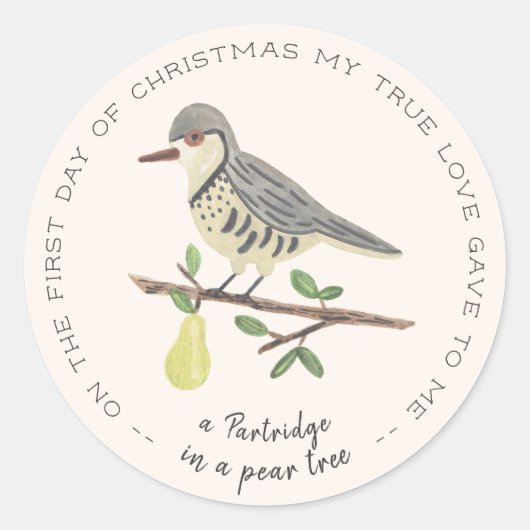 Partridge in einem Birnenbaum Runder Aufkleber (Vorderseite)