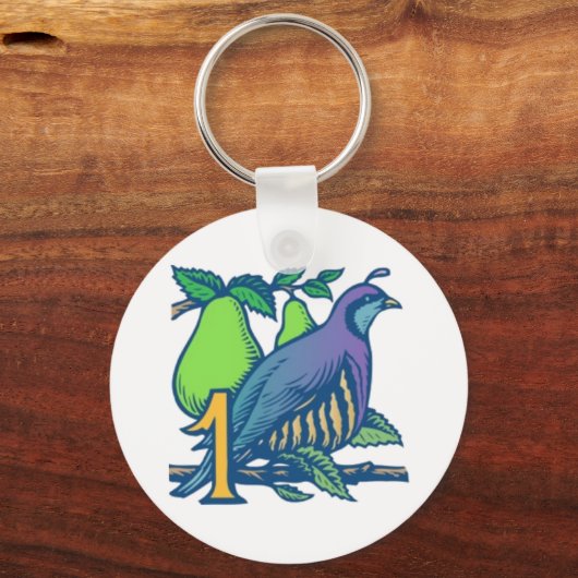 Partridge in einem Birnenbaum Schlüsselanhänger (Vorderseite)