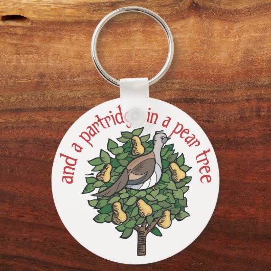 Partridge in einem Birnenbaum Schlüsselanhänger (Vorderseite)