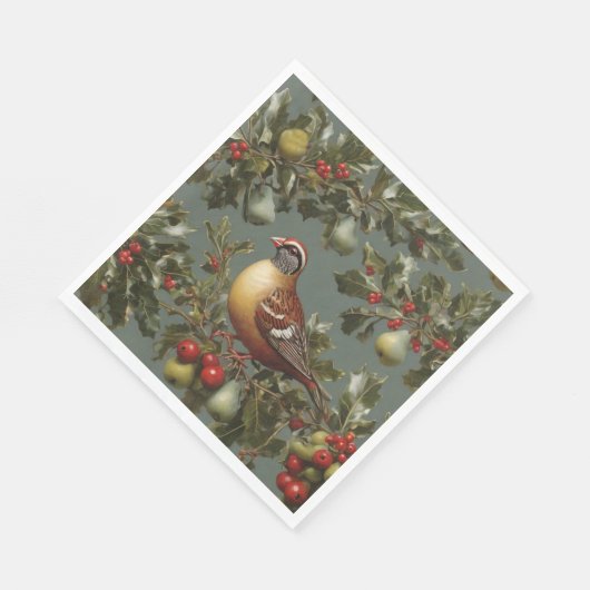 Partridge in einem Birnenbaum Serviette (Ecke)