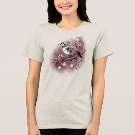 Partridge in einem Birnenbaum Tri-Blend Shirt (Vorderseite)
