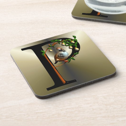 Partridge in einem Birnenbaum Untersetzer (Linke Seite)