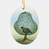 Partridge in einem Birnenbaum Weihnachten Keramik Ornament (Hinten)