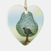 Partridge in einem Birnenbaum Weihnachtsherz Keramikornament (Rechts)
