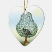 Partridge in einem Birnenbaum Weihnachtsherz Keramikornament (Links)