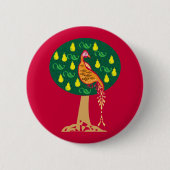 Partridge in einem Birnenbaum Weihnachtslied Button (Vorderseite)