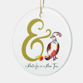 Partridge in einem Birnenbaum Whimsical Ampersand Keramik Ornament (Links)