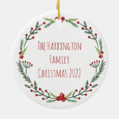 Partridge in einem Birnenbaum Whimsical Ampersand Keramik Ornament (Hinten)