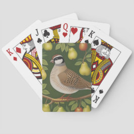 Partridge in einem Karten-Deck aus Birnbaum Spielkarten