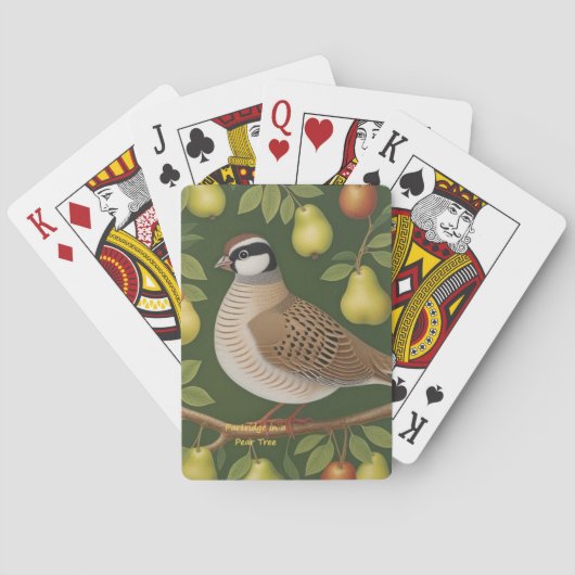 Partridge in einem Karten-Deck aus Birnbaum Spielkarten (Rückseite)