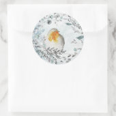 Partridge in einem winterlichen blauen Kranz Runder Aufkleber (Tasche)