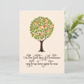 Partridge in einer Birnbaum-Geschenkbörse Einladung (Stehend Vorderseite)