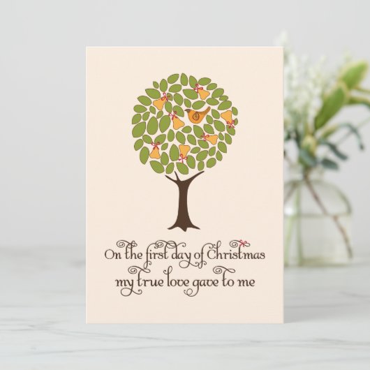 Partridge in einer Birnbaum-Geschenkbörse Einladung (Stehend Vorderseite)