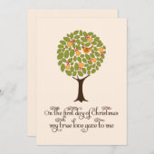 Partridge in einer Birnbaum-Geschenkbörse Einladung (Vorne/Hinten)