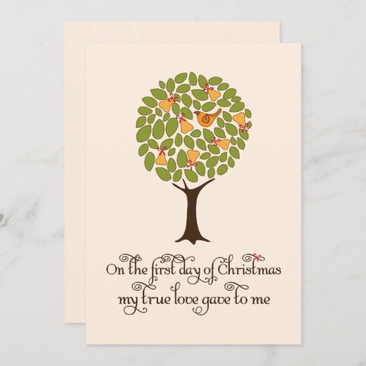 Partridge in einer Birnbaum-Geschenkbörse Einladung (Vorne/Hinten)