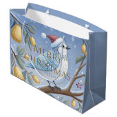 Partridge in einer Birnbaum-Geschenktasche Große Geschenktüte (Rückseite Schrägansicht)