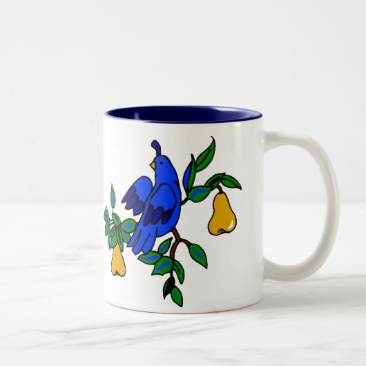 Partridge in einer Birnbaum-Tasse Zweifarbige Tasse (Rechts)