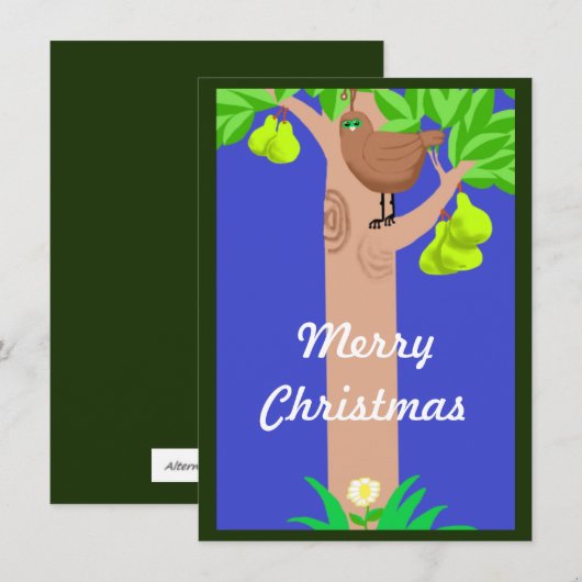 Partridge in einer Birnbaum Weihnachtskarte (Vorne/Hinten)
