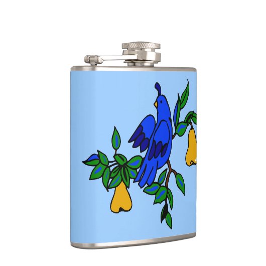 Partridge in einer Birnenbaumflasche Flachmann (Rechts)