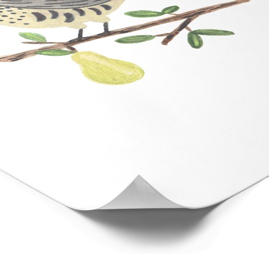 Partridge in einer Perlenbaumkunst Poster (Ecke)