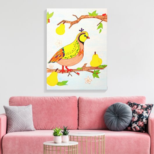 Partridge in Pear Tree Leinwanddruck (Insitu (Wohnzimmer))