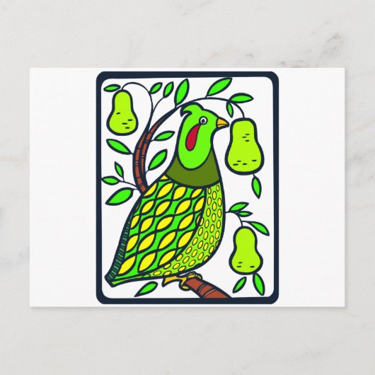 Partridge in Pear Tree Postkarte (Vorderseite)