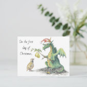 Partridge & Pear Dragon Postkarte (Stehend Vorderseite)