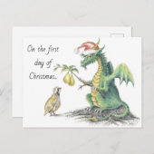 Partridge & Pear Dragon Postkarte (Vorne/Hinten)