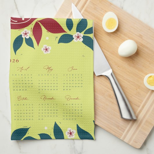 Partridge Pear Tree 2026 Calendar - Bartlett Green Geschirrtuch (Viertel Falte)