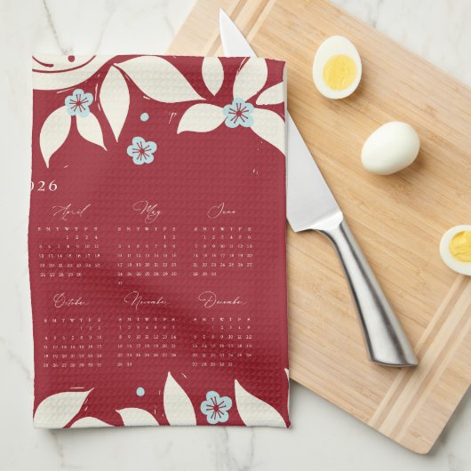 Partridge Pear Tree 2026 Calendar - Cream Geschirrtuch (Viertel Falte)
