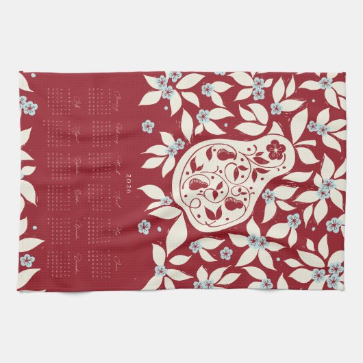 Partridge Pear Tree 2026 Calendar - Cream Geschirrtuch (Horizontal)