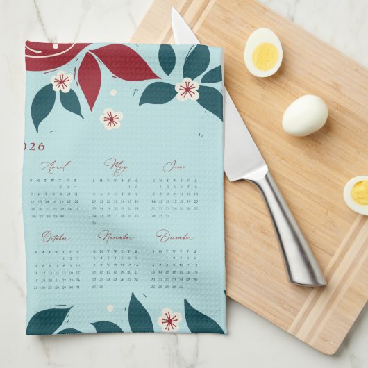 Partridge Pear Tree 2026 Calendar - Evergreen Geschirrtuch (Viertel Falte)