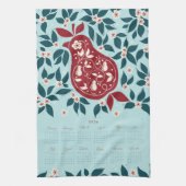 Partridge Pear Tree 2026 Calendar - Evergreen Geschirrtuch (Vertikal)