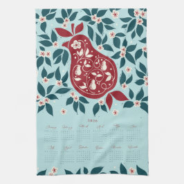 Partridge Pear Tree 2026 Calendar - Evergreen Geschirrtuch