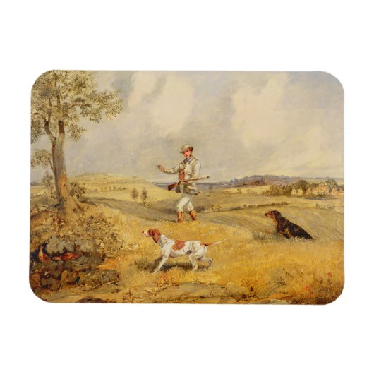 Partridge Shooting (Öl auf Tafel) Magnet (Horizontal)