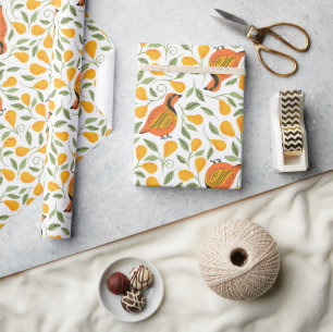 Partridge und Birnen nahtlos Weihnachtsfeier Geschenkpapier