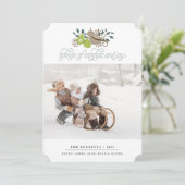 Partridge und Pear Holiday Foto Feiertagskarte (Stehend Vorderseite)