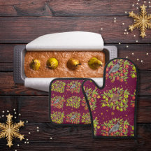 Partridges, Birnen und Schneeflocken bordeauxfarbe