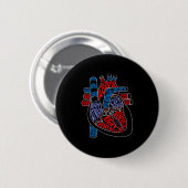 Parts Of Heart Anatomical Heart Gift For Cardiolog Button (Vorne & Hinten)