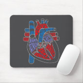 Parts Of Heart Anatomical Heart Gift For Cardiolog Mousepad (Mit Mouse)