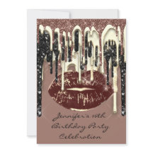 Party 16. Lips Kiss Brown Chocolate Glitzer Tropfe