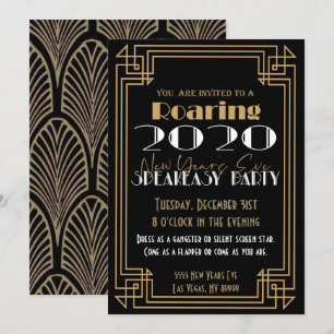 Party 2020 des Silvester-20s Einladung