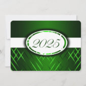 Party 2025: Grün und Weiß Einladung (Vorderseite)