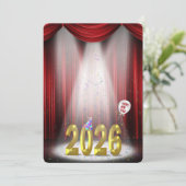 Party 2026 im Rampenlicht Einladung (Stehend Vorderseite)