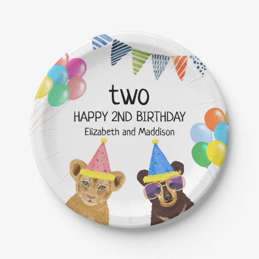 Party 2. Geburtstag Pappteller (Vorderseite)