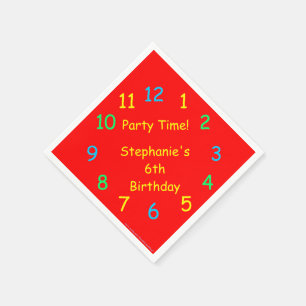 Party 6. Geburtstag, lustiges Rotes Papier Serviette