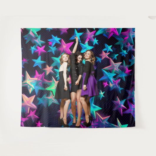 Party 90s Shot Starry Backdrop Wandteppich (Vorderseite (Horizontal))
