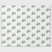 Party-Abpackpapier | Aquarelltraktor Geschenkpapier (Flach)